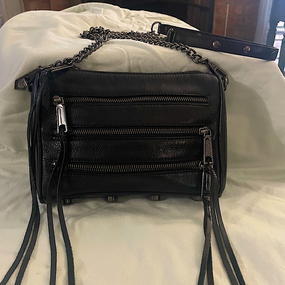 SALE😊EUC Black Rebecca Minkoffleatjer purse. Some pictures copied - Picture 2 of 9